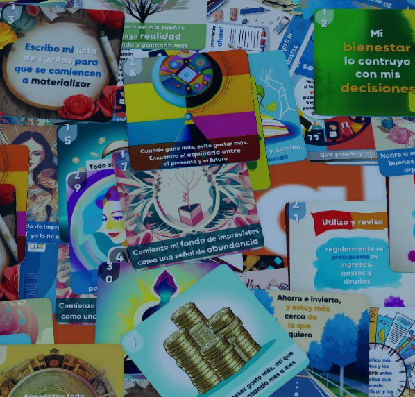 Cartas SeS "30 pasos para comenzar tu Bienestar Financiero". 30 cartas diseñadas para inspirarte, reflexionar y tomar acciones concretas, guiándote en la construcción de tu bienestar financiero.